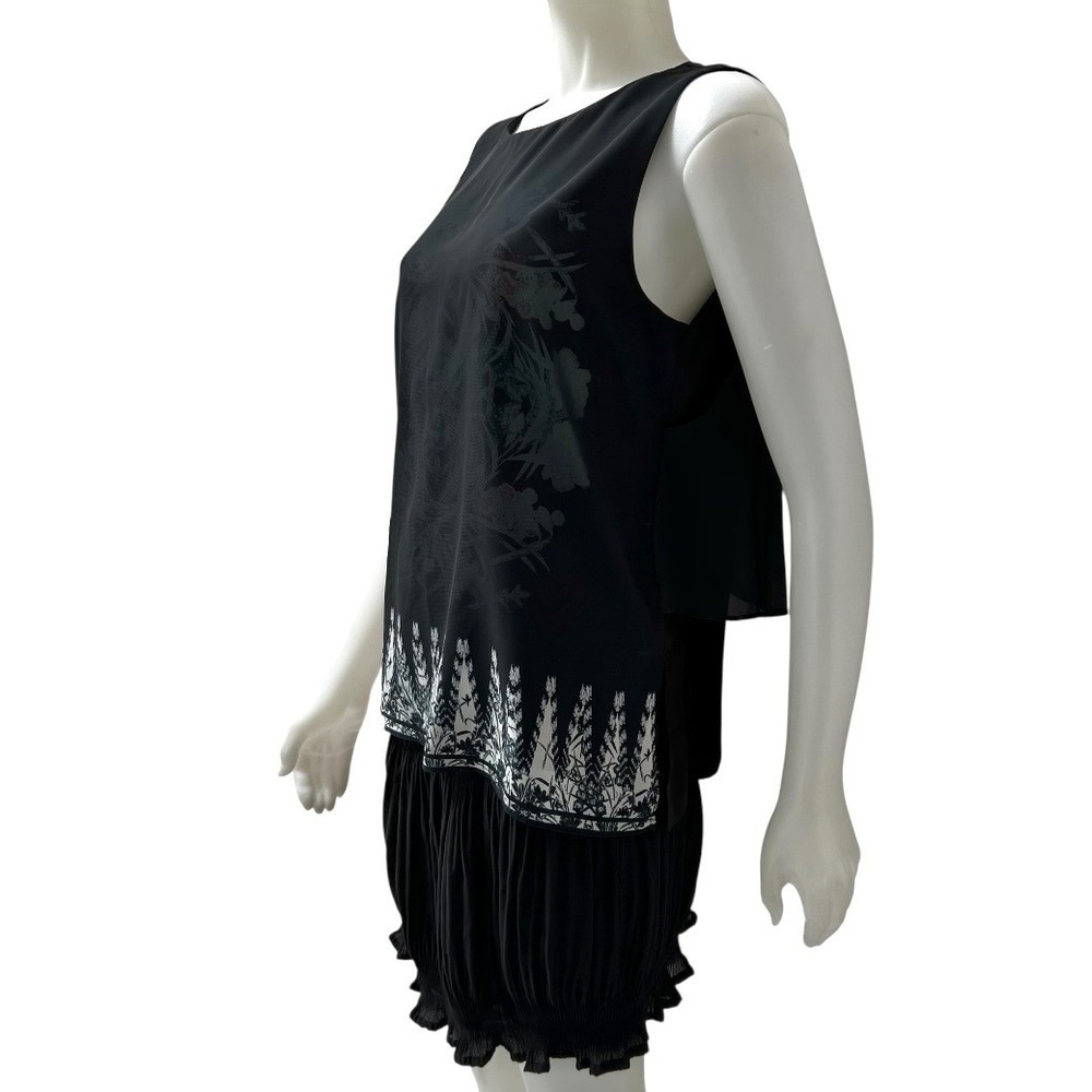 Kenneth Cole NY Black Layered Chiffon Top Small Office Siren Dark Fairy Capsule - Picture 10 of 17